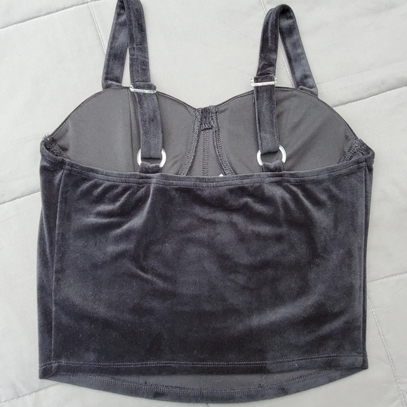 No Boundaries Velour Crop Top L - Picture 6 of 7